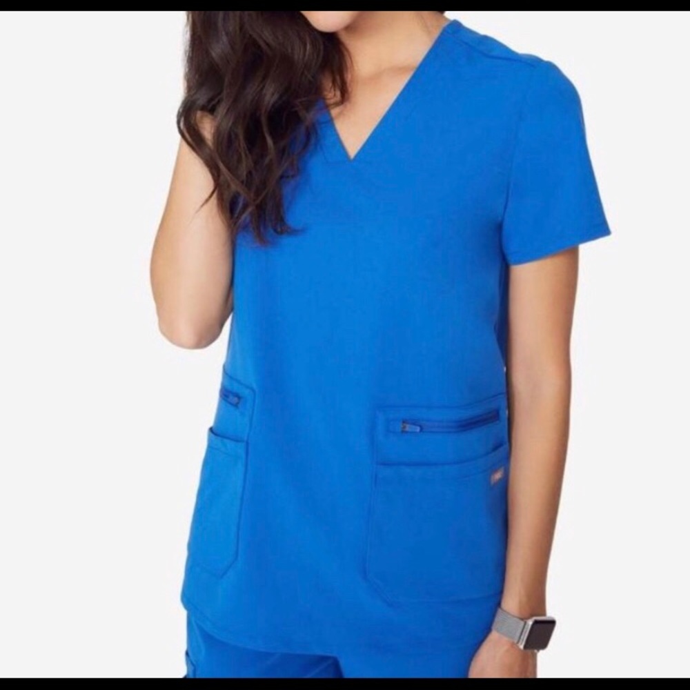Royal Blue Figs Scrub Top